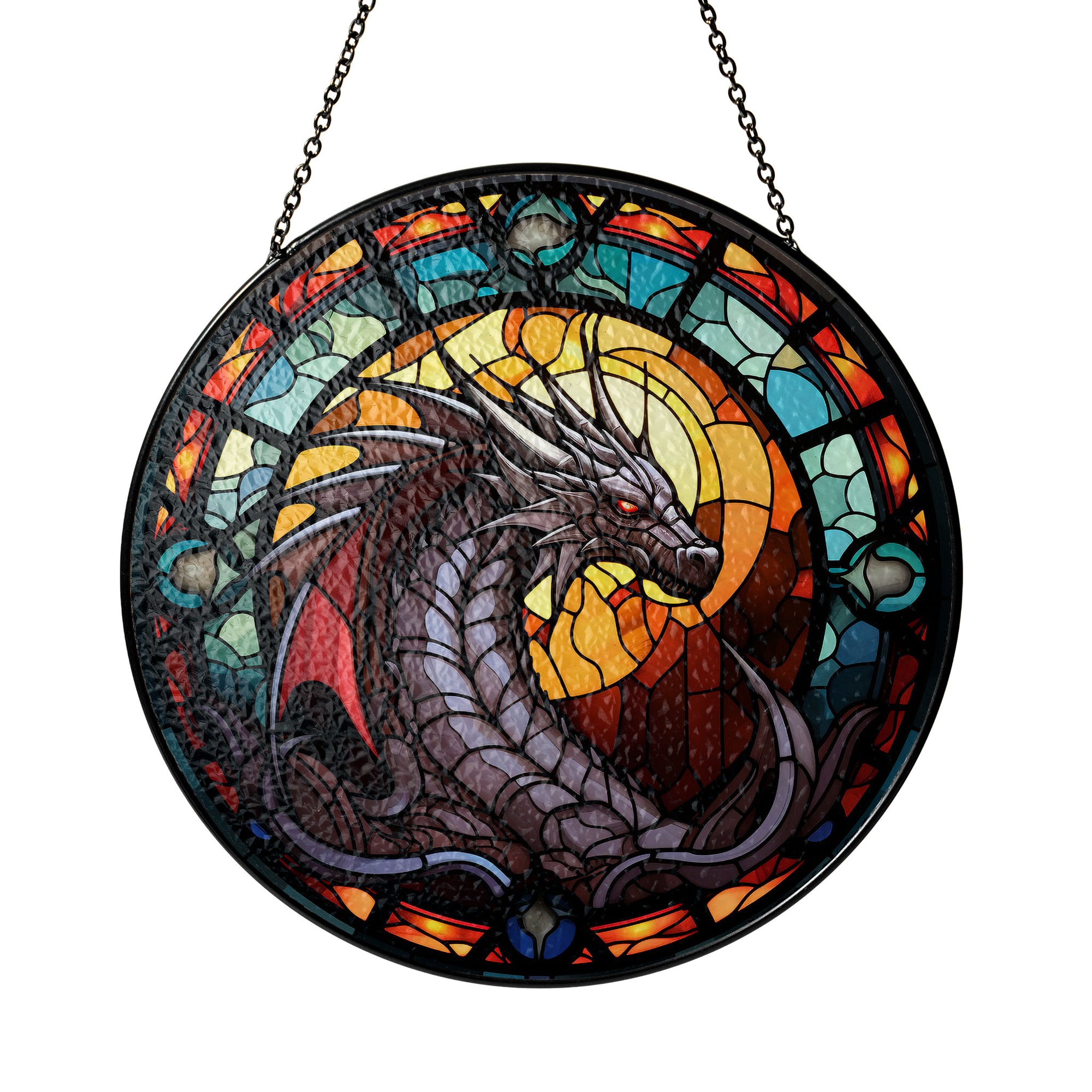 Aether Warden Stained Glass Window Hanging Suncatcher