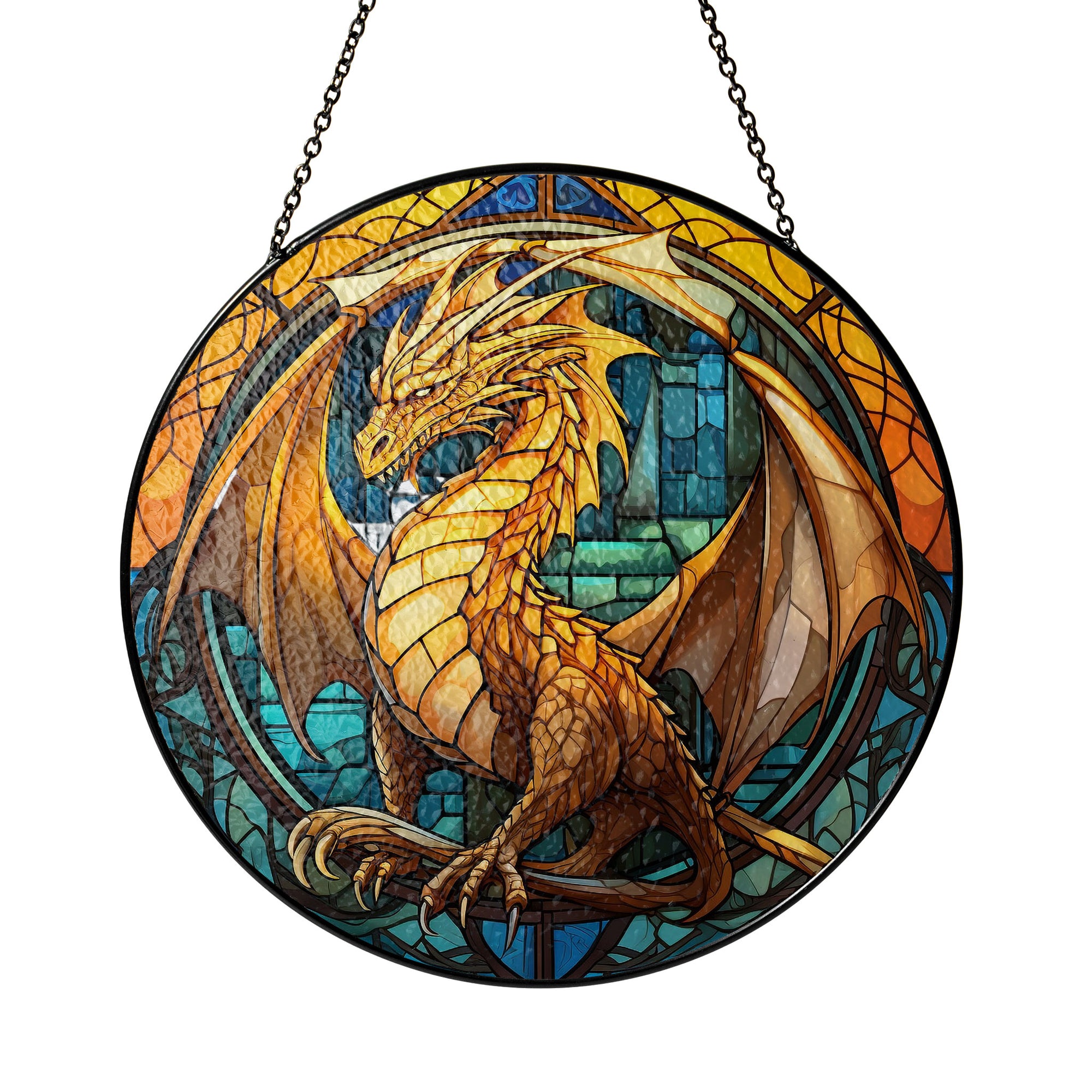 Glacier Fang Stained Glass Window Hanging Suncatcher