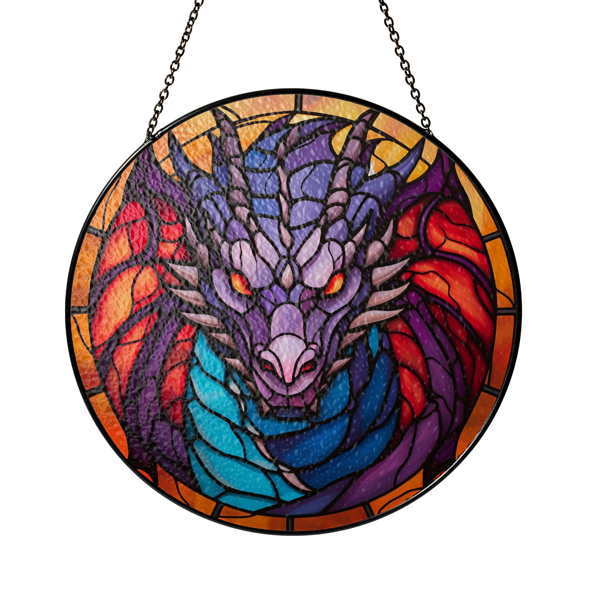 Bronze Flamewing Stained Glass Window Hanging Suncatcher