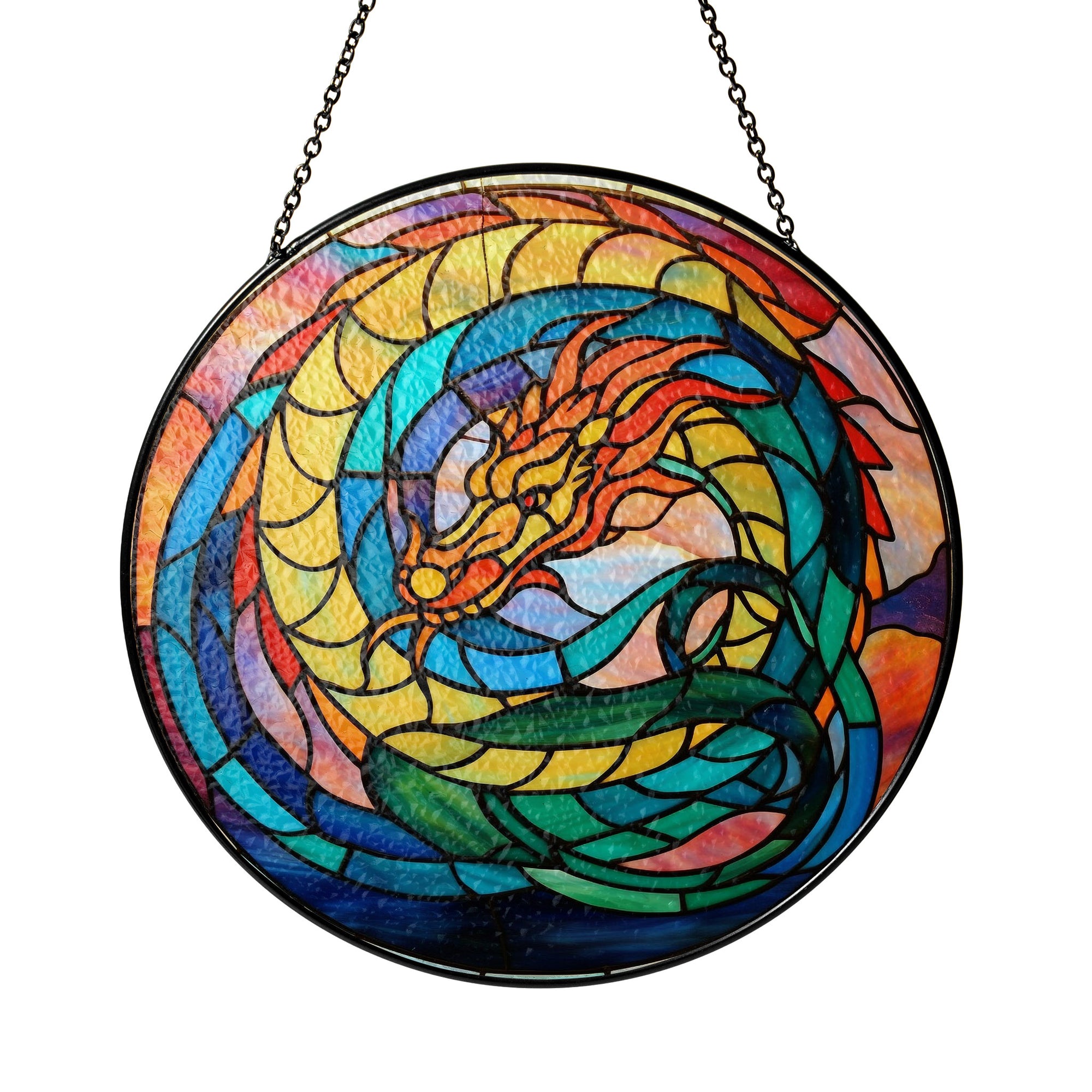 Eclipse Scales Stained Glass Window Hanging Suncatcher