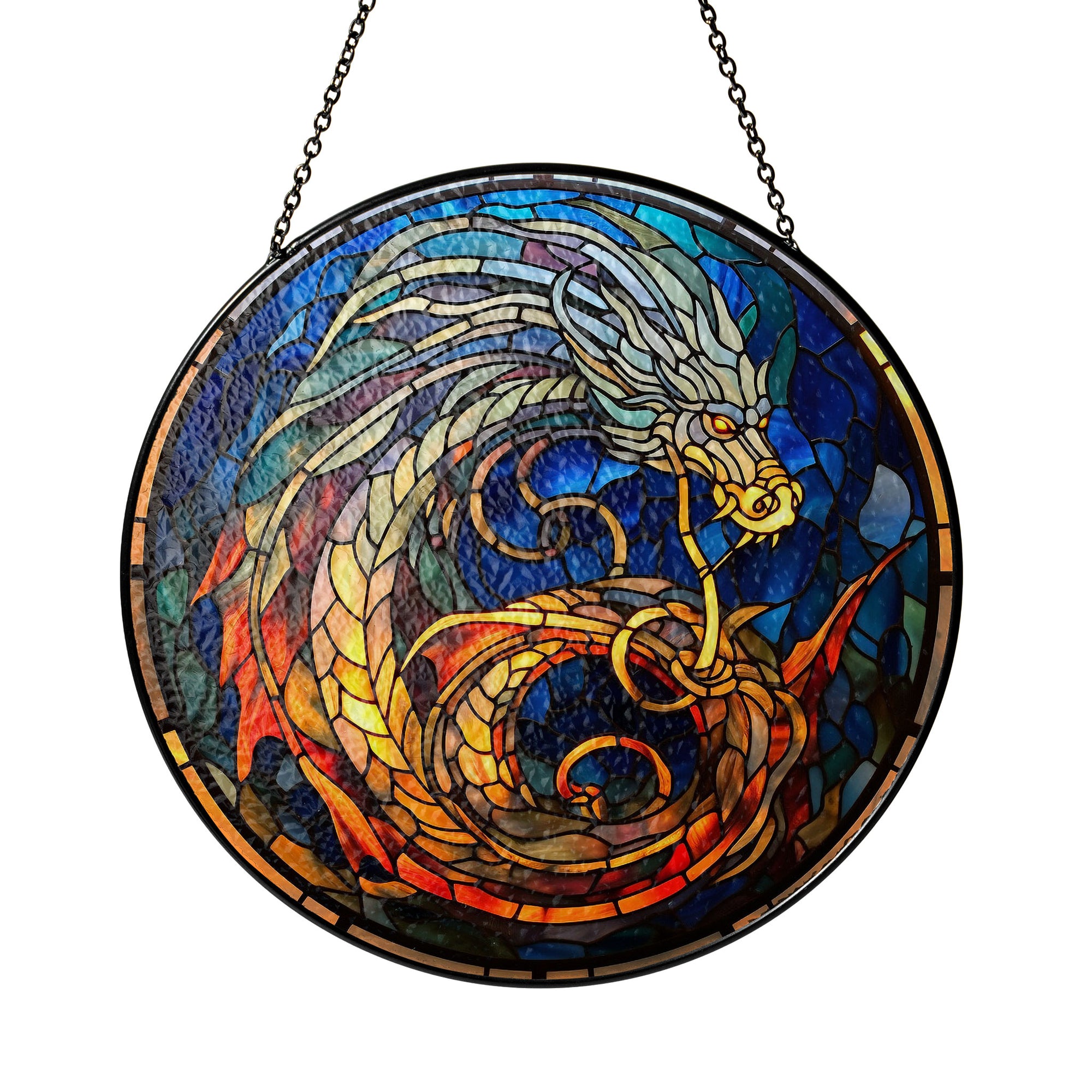 Gilded Nightwings Stained Glass Window Hanging Suncatcher