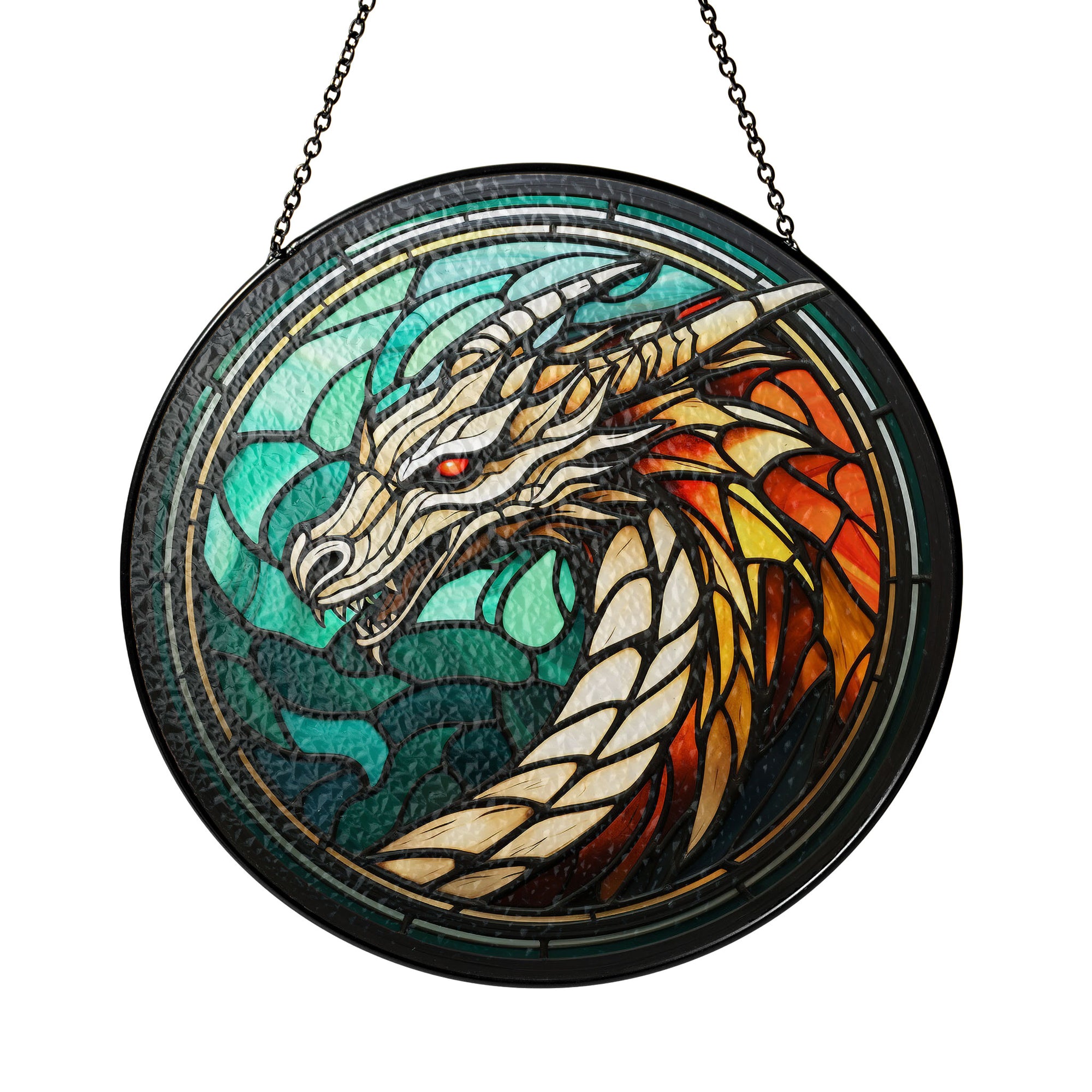 Celestial Wyrm Stained Glass Window Hanging Suncatcher