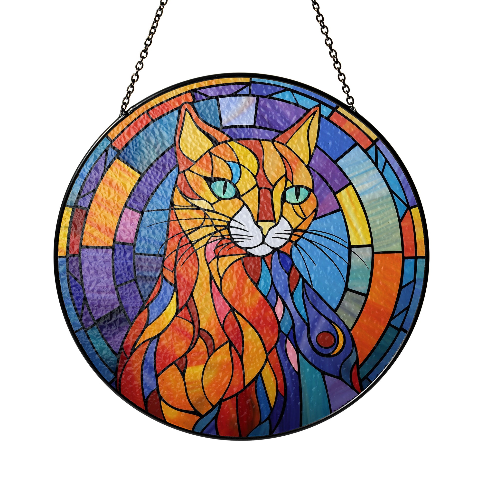 Sunlit Majesty Stained Glass Window Hanging Suncatcher