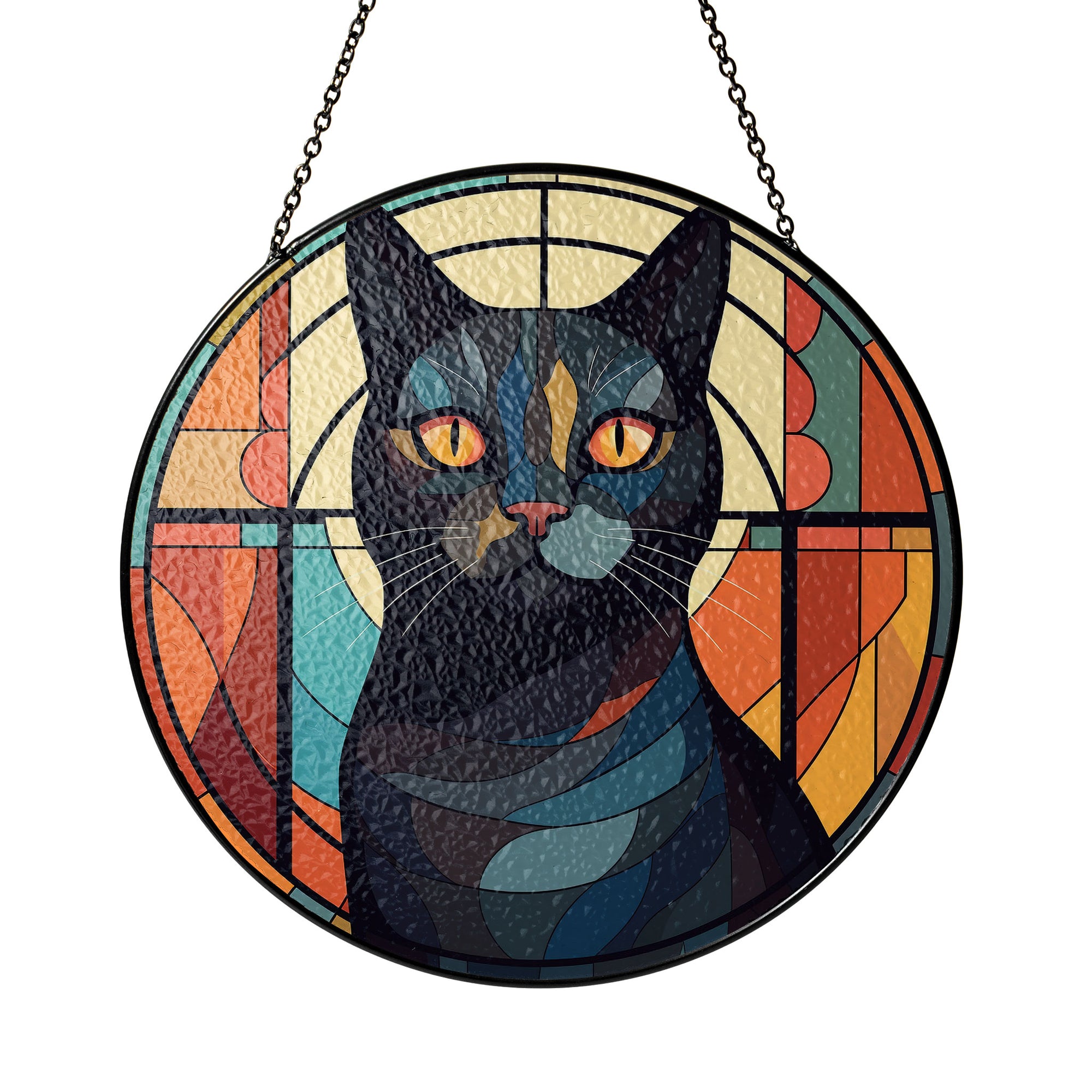 Moonlit Gaze Stained Glass Window Hanging Suncatcher