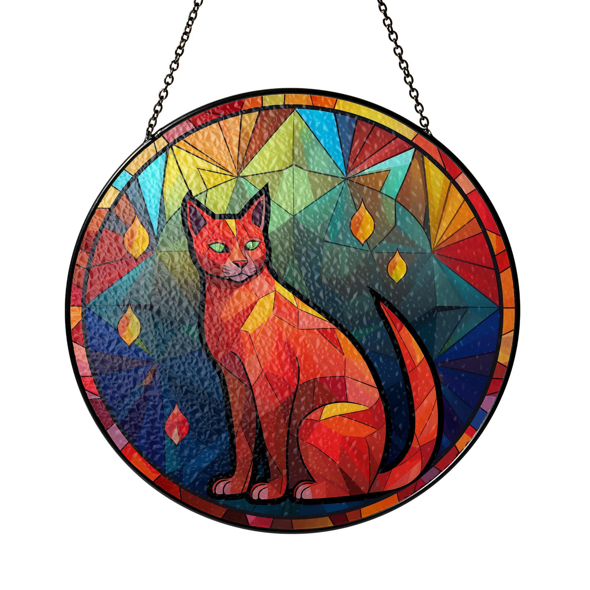 Crimson Prowler Stained Glass Window Hanging Suncatcher