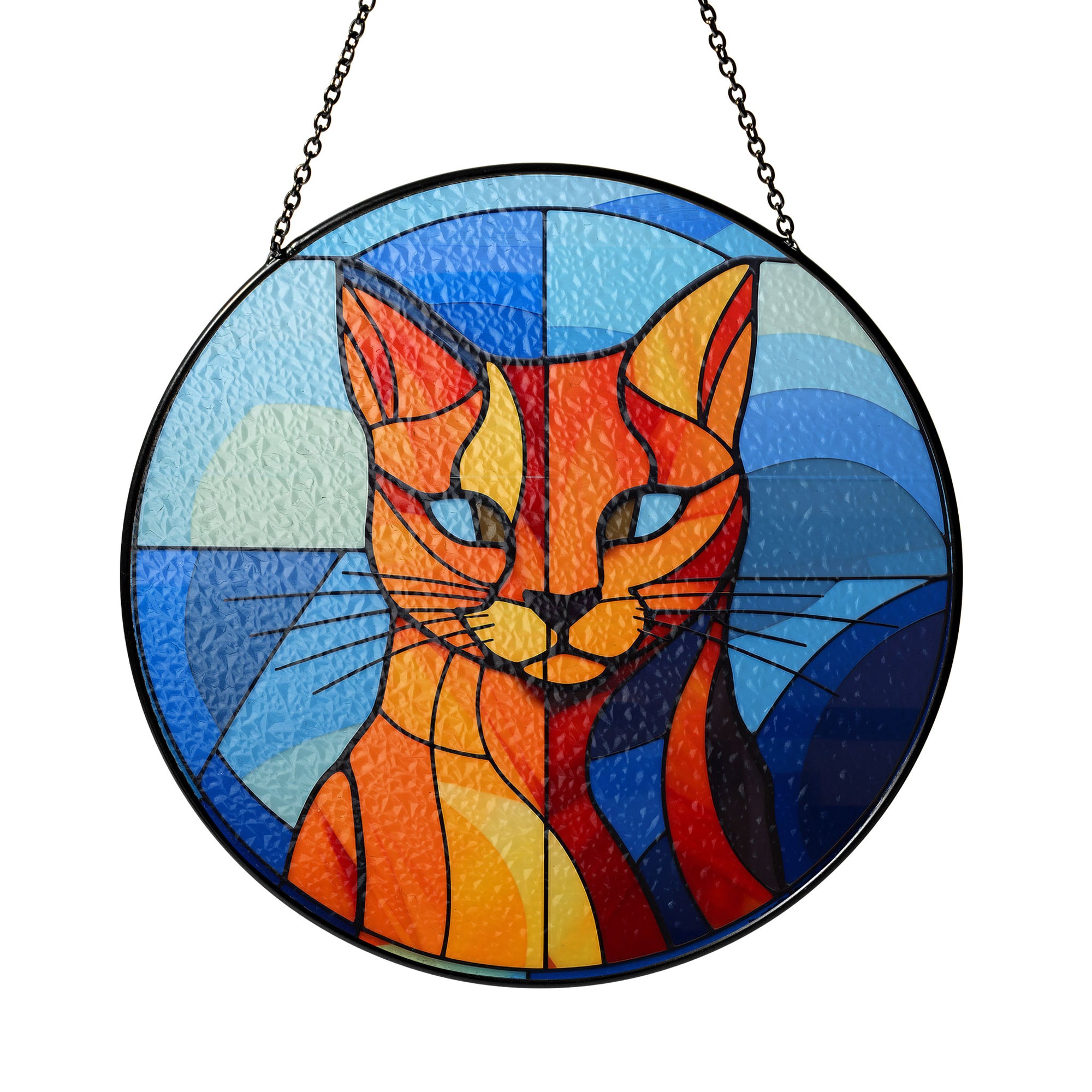 Amber Firefur Stained Glass Window Hanging Suncatcher