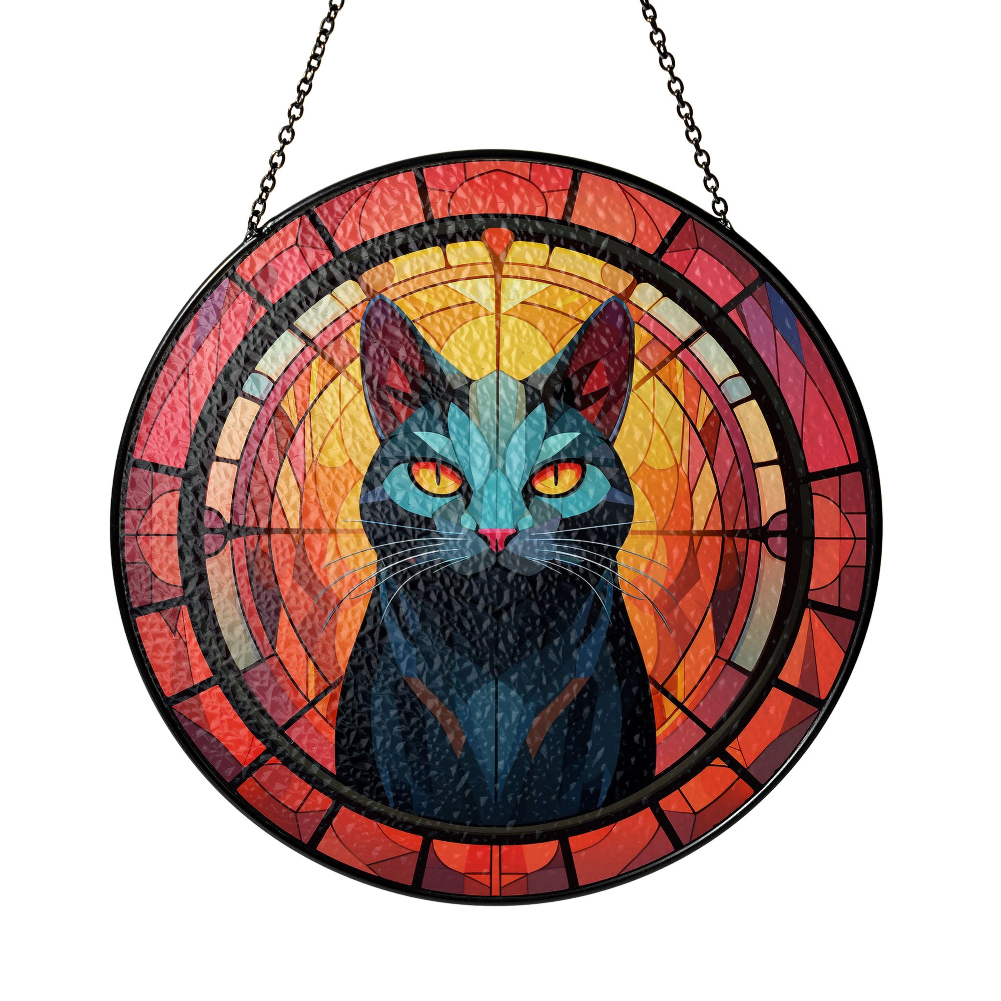 Starlit Prowler Stained Glass Window Hanging Suncatcher