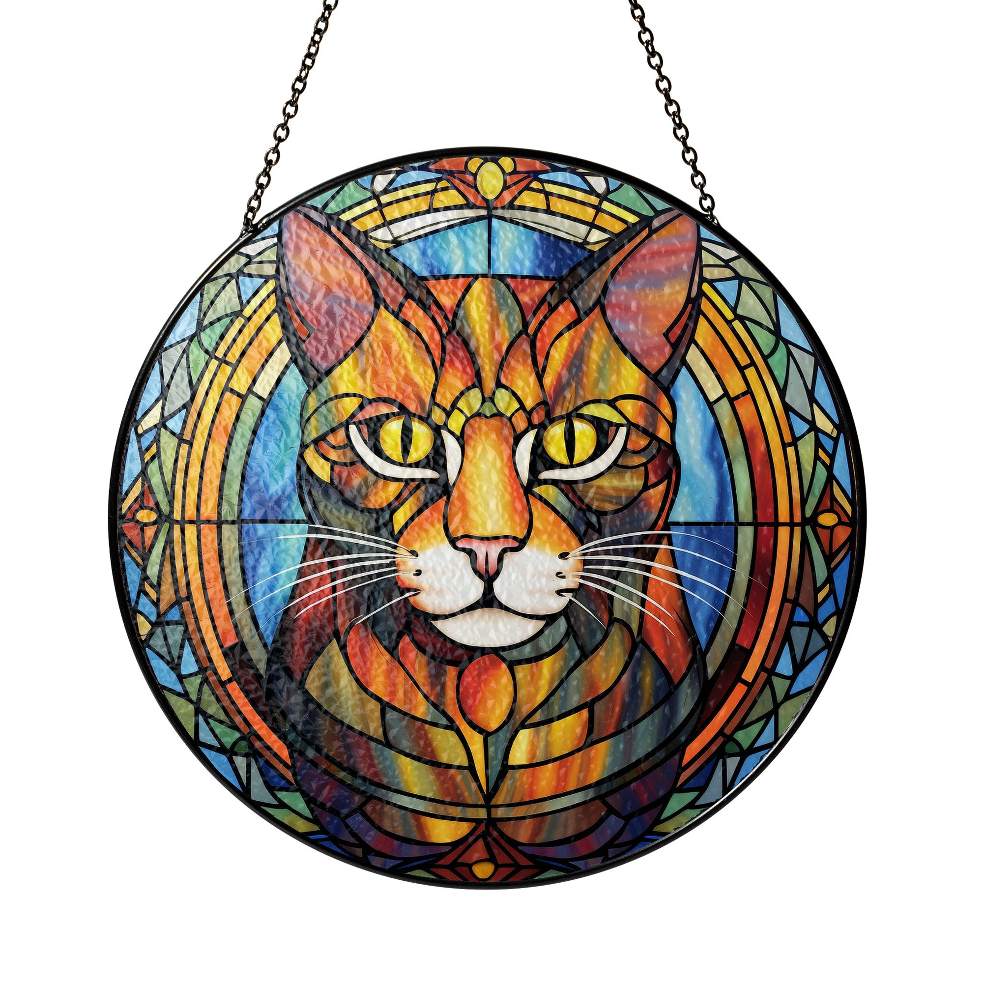 Flareheart Feline Stained Glass Window Hanging Suncatcher