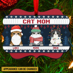 Personalized Wood Ornament - Cat Mom Cat Dad Christmas - Gift For Cat Lover