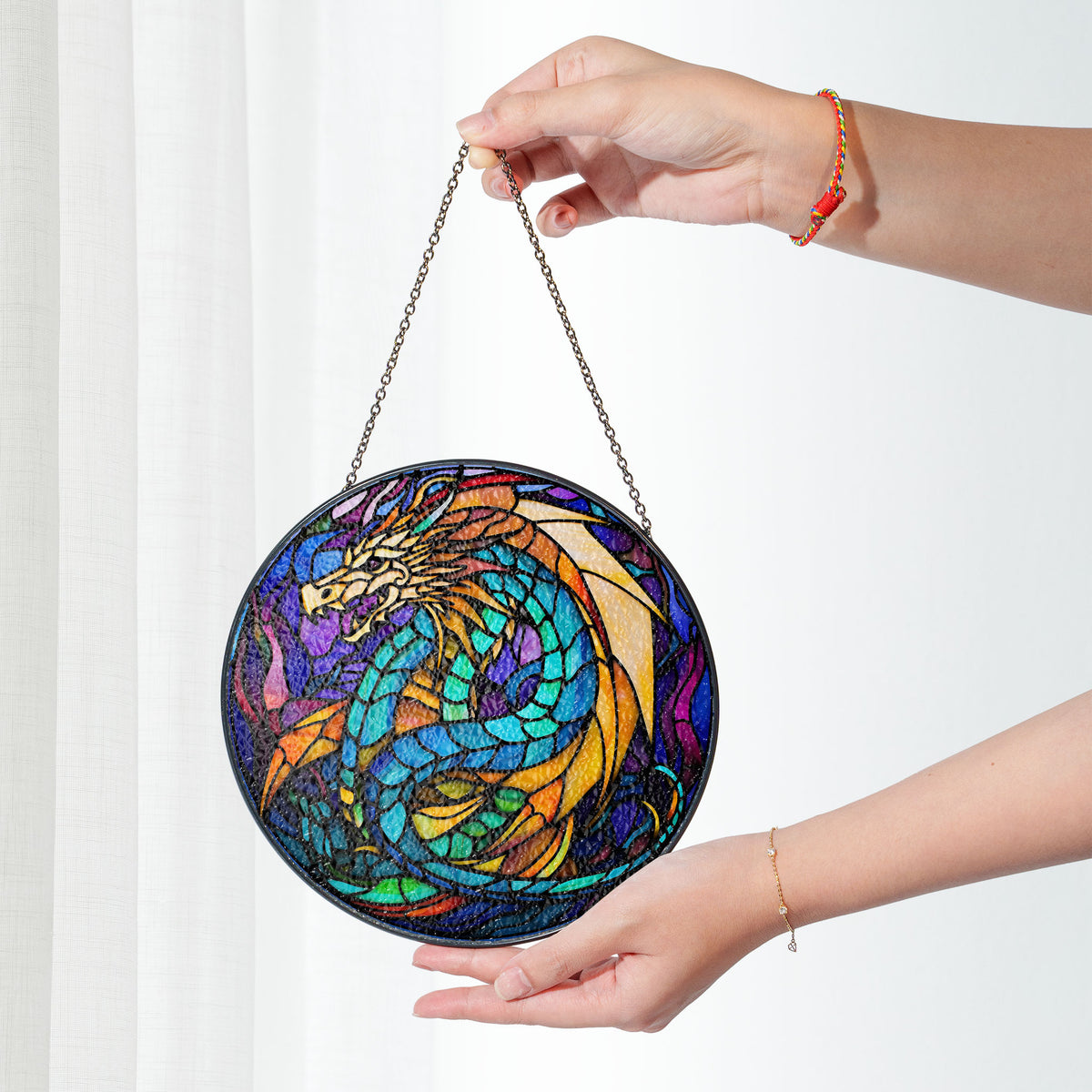 Drake of the Dawn Stained Glass Window Hanging Suncatcher