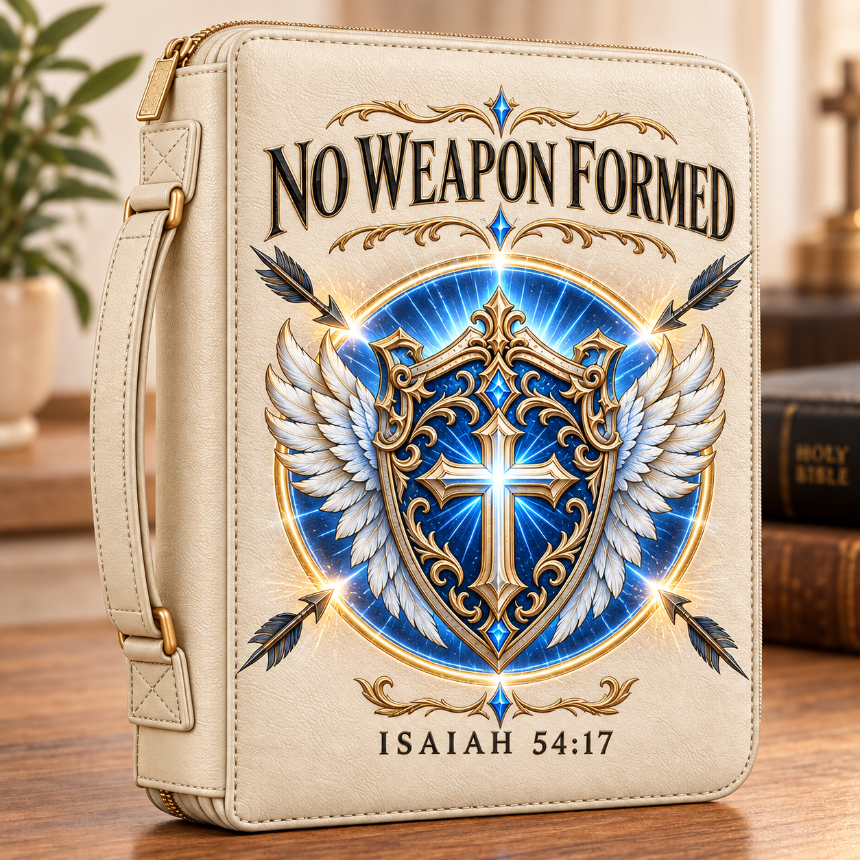 No Weapon Formed – Heavenly Armor Ivory Bible Cover