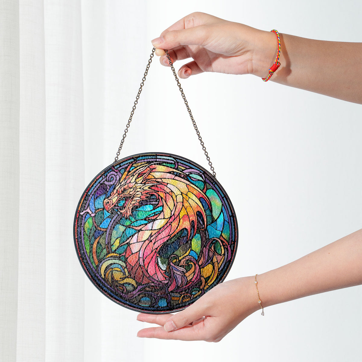 Verdant Skyseeker Stained Glass Window Hanging Suncatcher