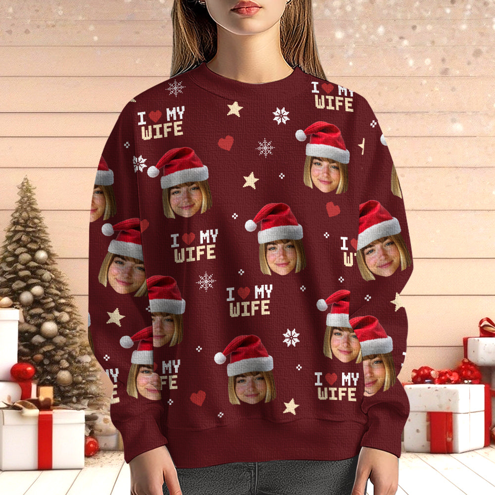 I Love My Wife/ Husband - Personalized Ugly Sweater