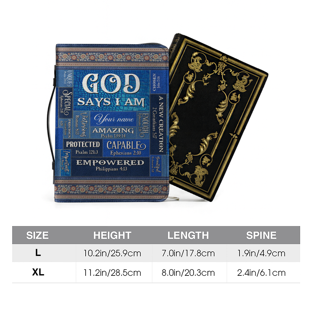God Says I Am - Leather Bible Cover