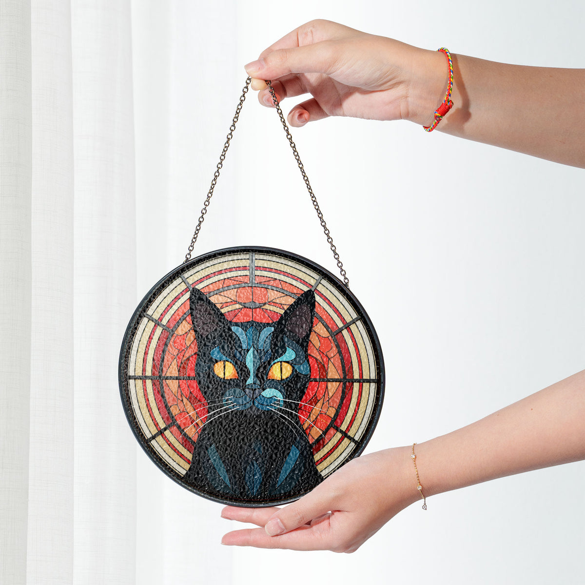 Twilight Hunter Stained Glass Window Hanging Suncatcher