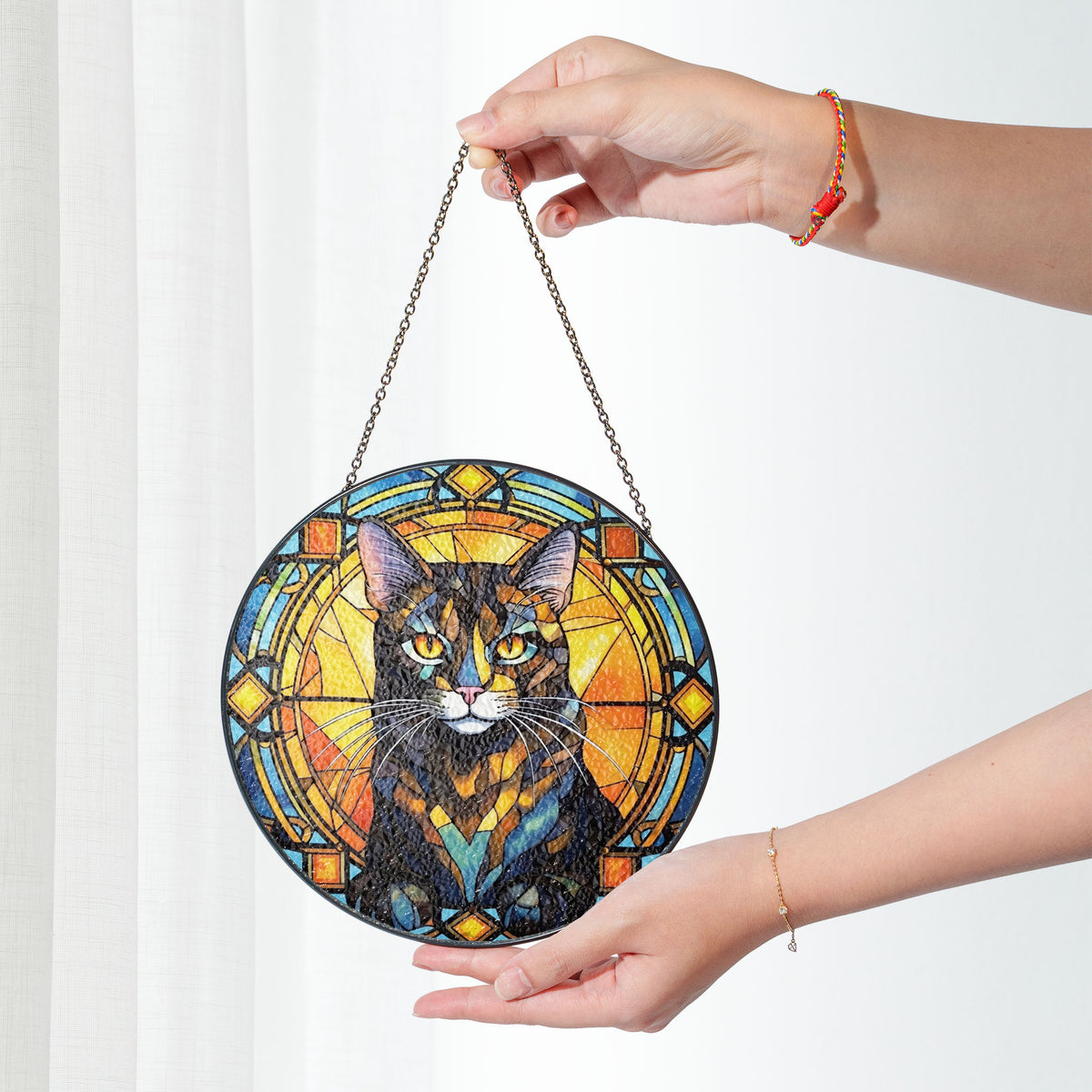 Mystic Amberglow Stained Glass Window Hanging Suncatcher