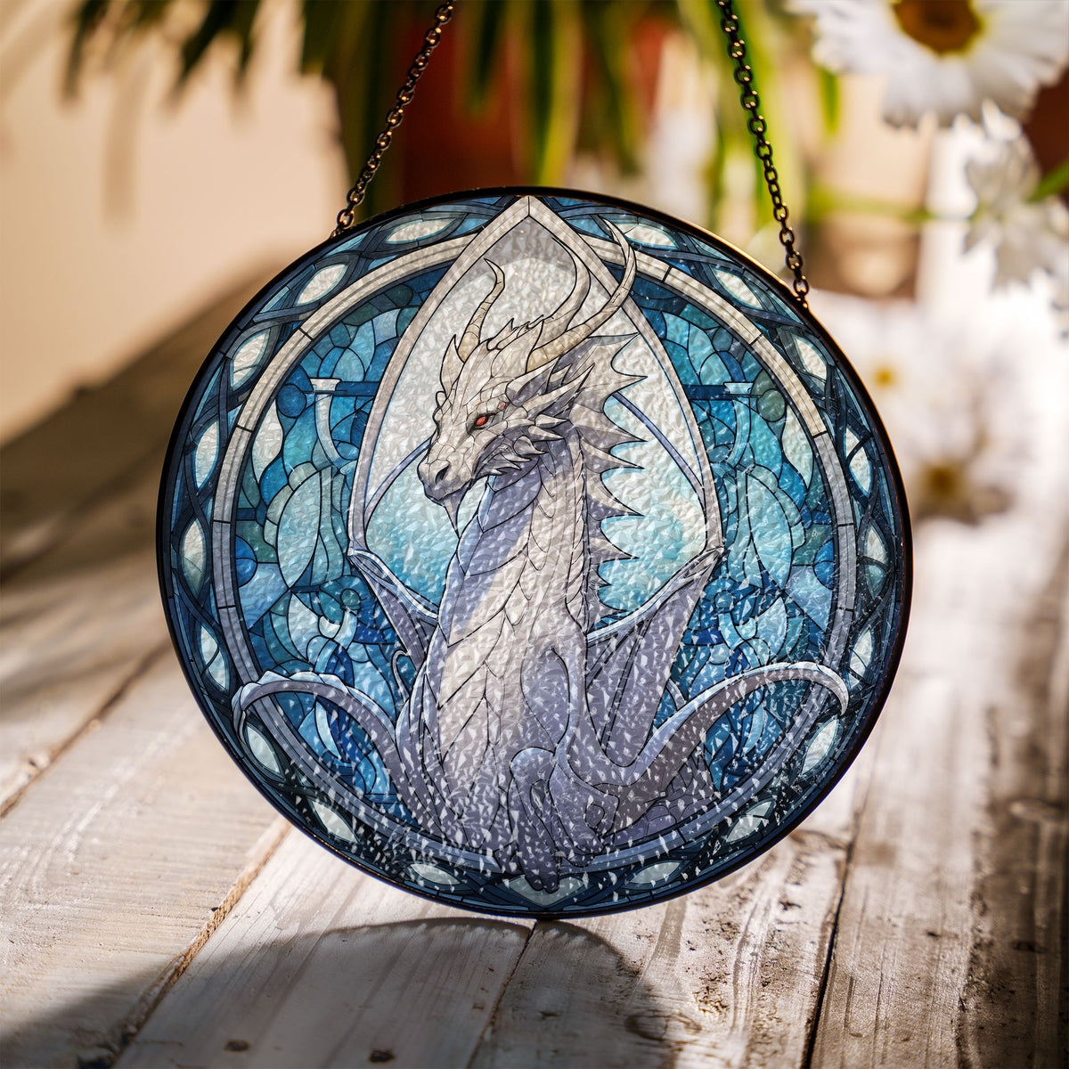 Forest Guardian Stained Glass Window Hanging Suncatcher