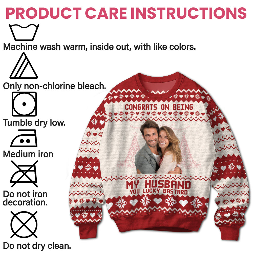 Congrats On Being My Husband - Personalized Ugly Sweater