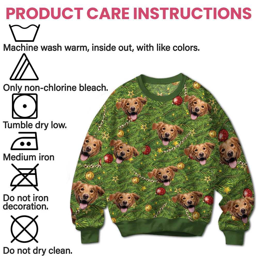 Custom Face Christmas Tree - Personalized Ugly Sweater