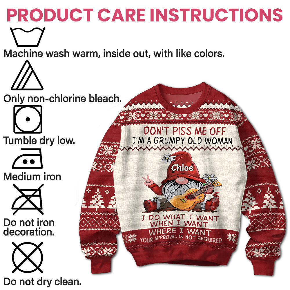 Don't Piss Me Off - Personalized Ugly Sweater