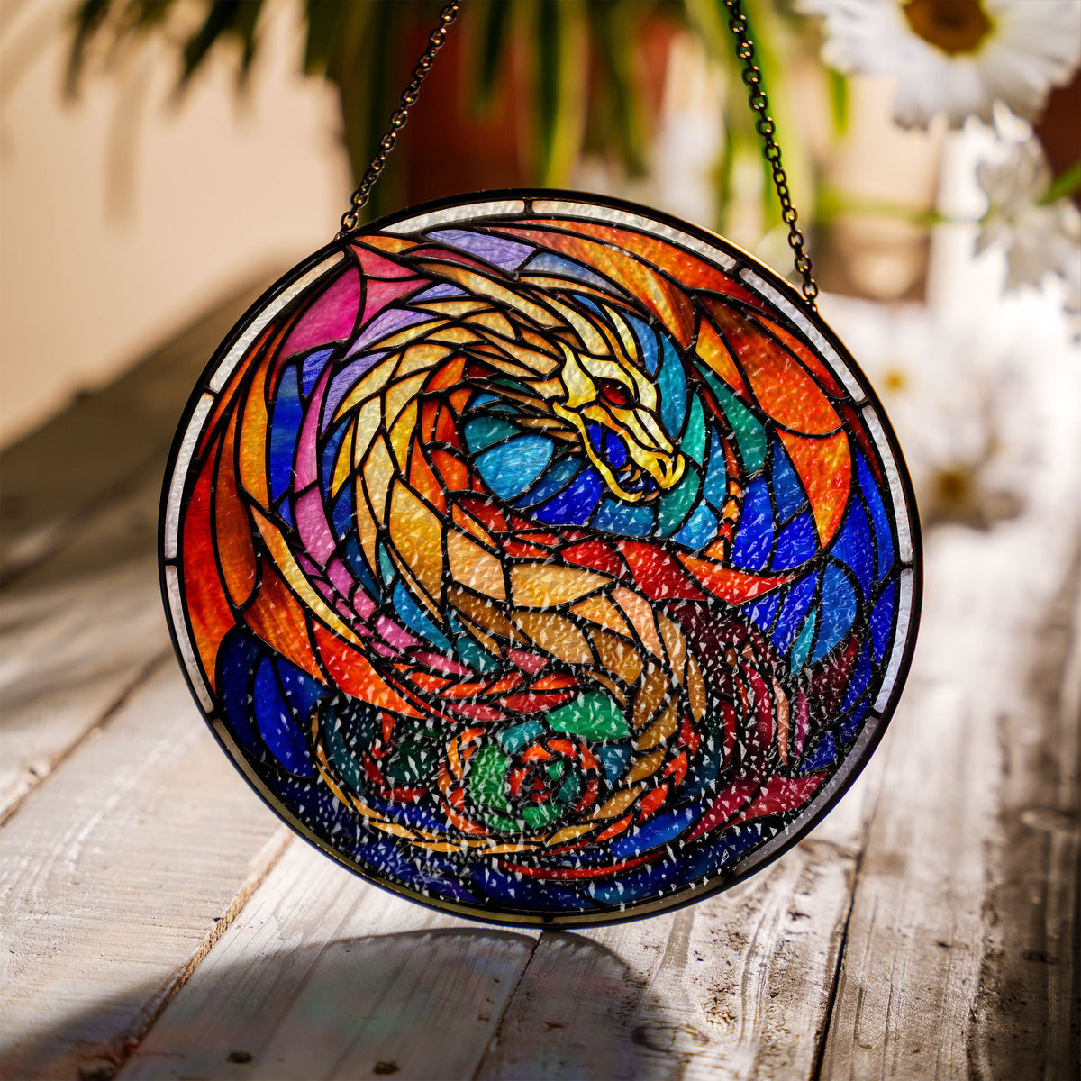 Mystic Glowtail Stained Glass Window Hanging Suncatcher