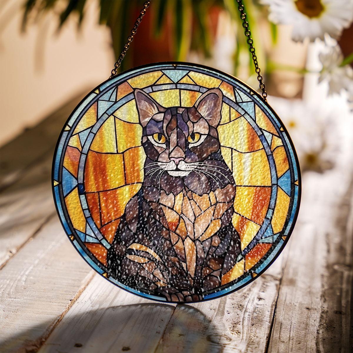 Mystic Stare Stained Glass Window Hanging Suncatcher