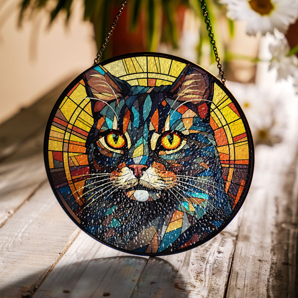 Nightwatcher Stained Glass Window Hanging Suncatcher
