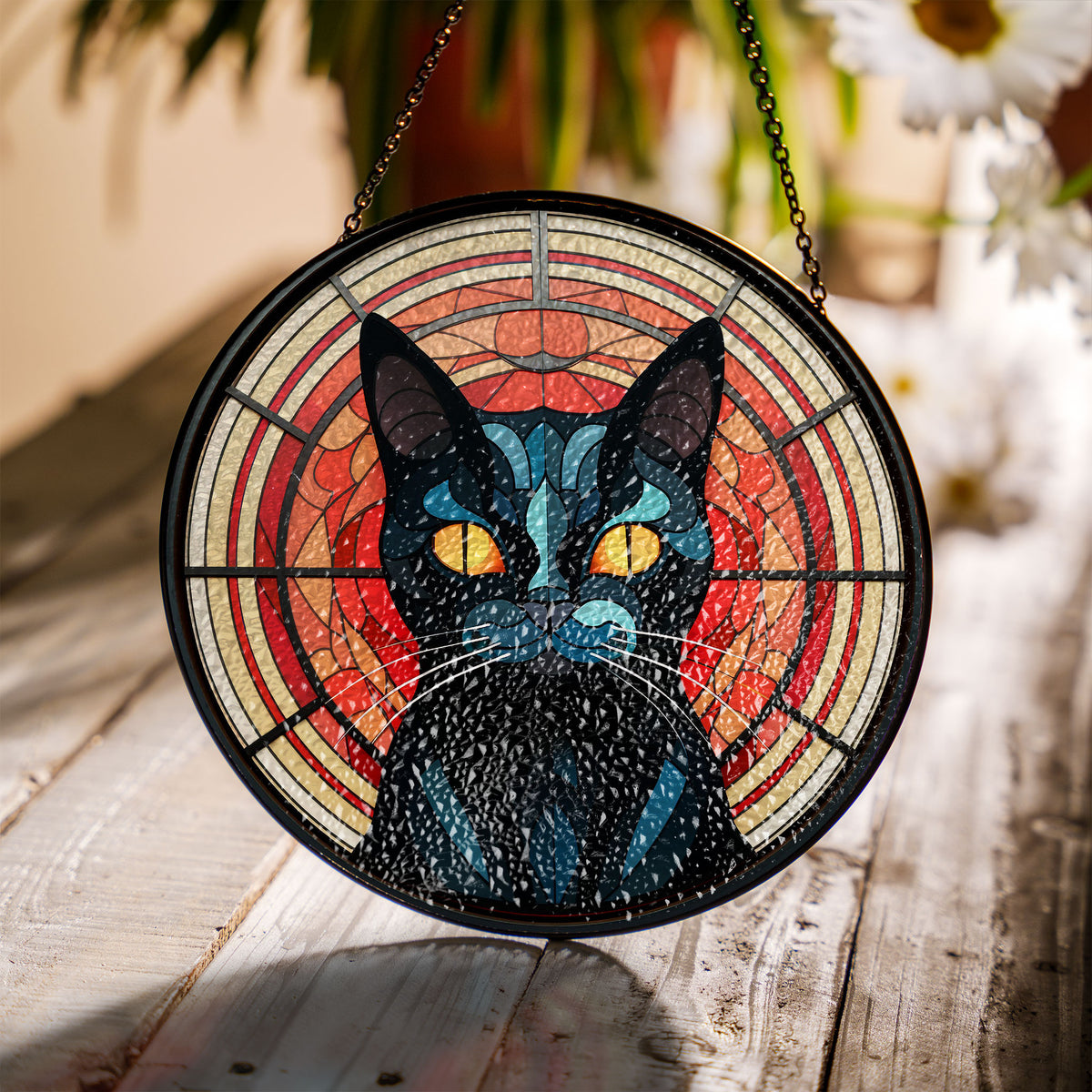 Twilight Hunter Stained Glass Window Hanging Suncatcher