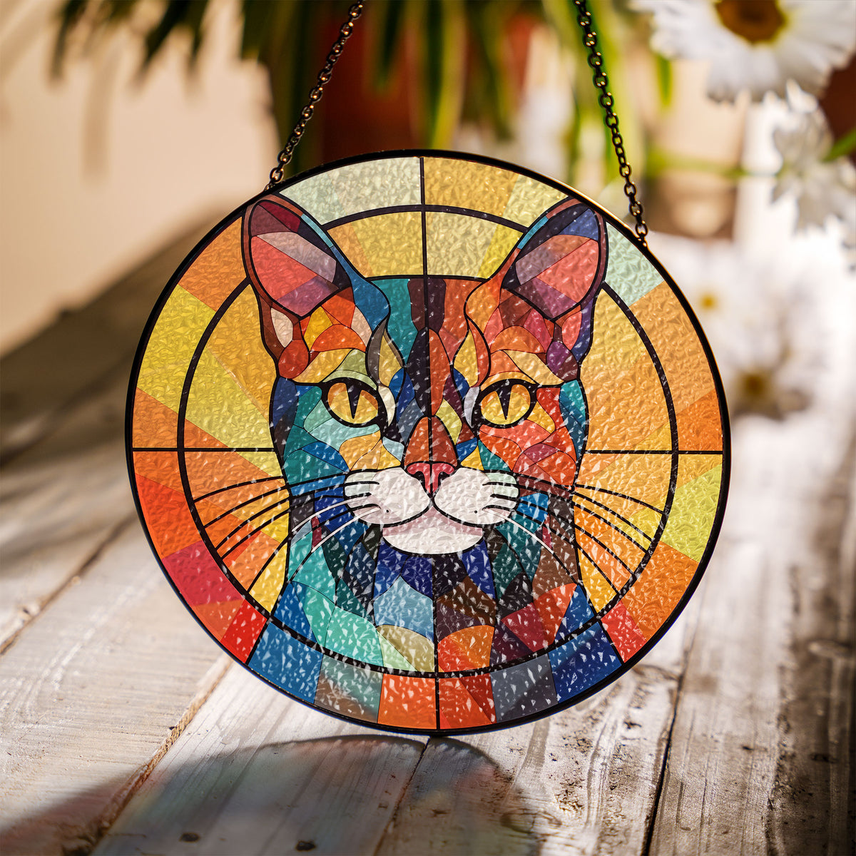 Mystic Sunrise Stained Glass Window Hanging Suncatcher