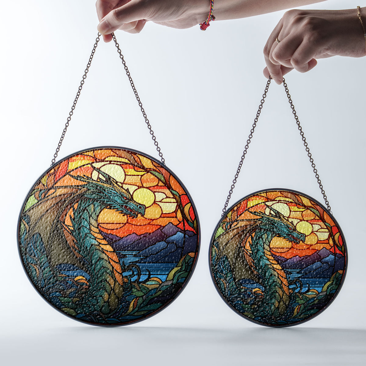 Nightshade Serpent Stained Glass Window Hanging Suncatcher