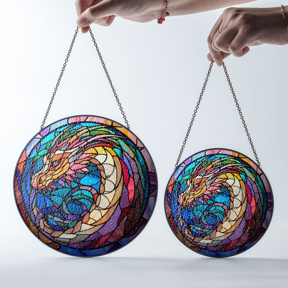 Twilight Glimmer Stained Glass Window Hanging Suncatcher