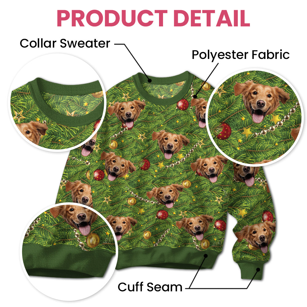 Custom Face Christmas Tree - Personalized Ugly Sweater