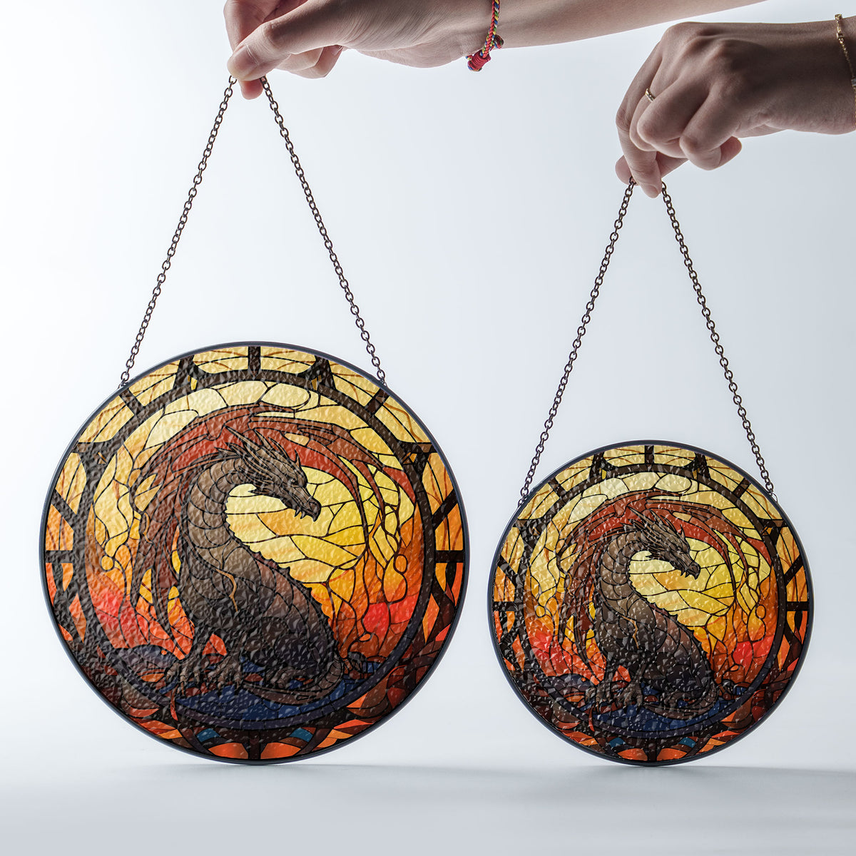 Crystal Emberlight Stained Glass Window Hanging Suncatcher