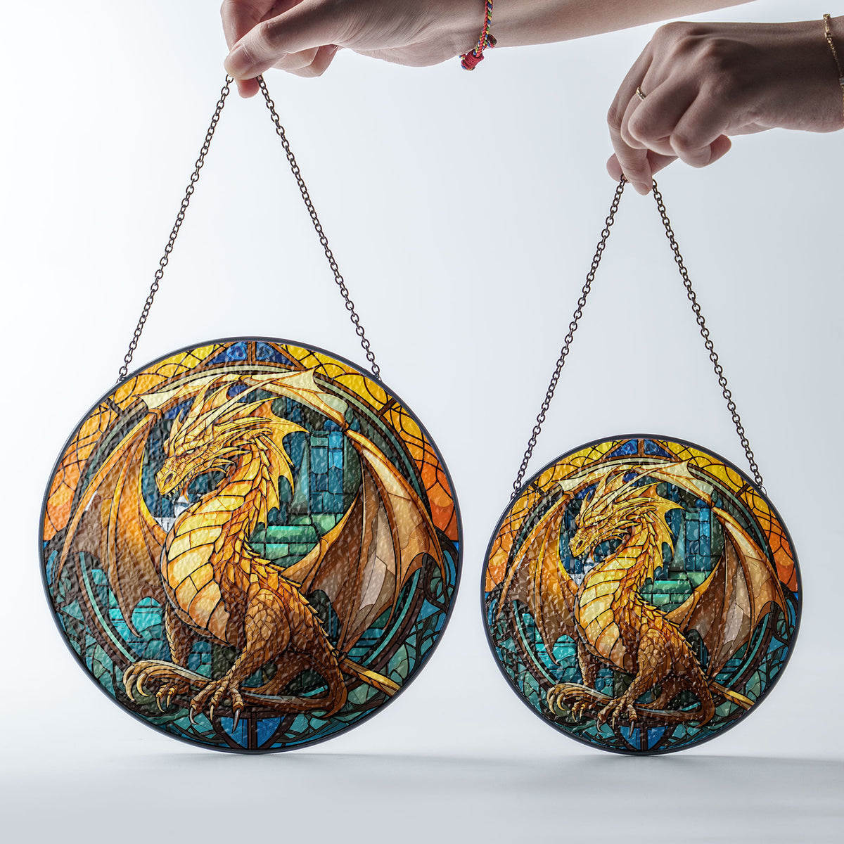 Glacier Fang Stained Glass Window Hanging Suncatcher