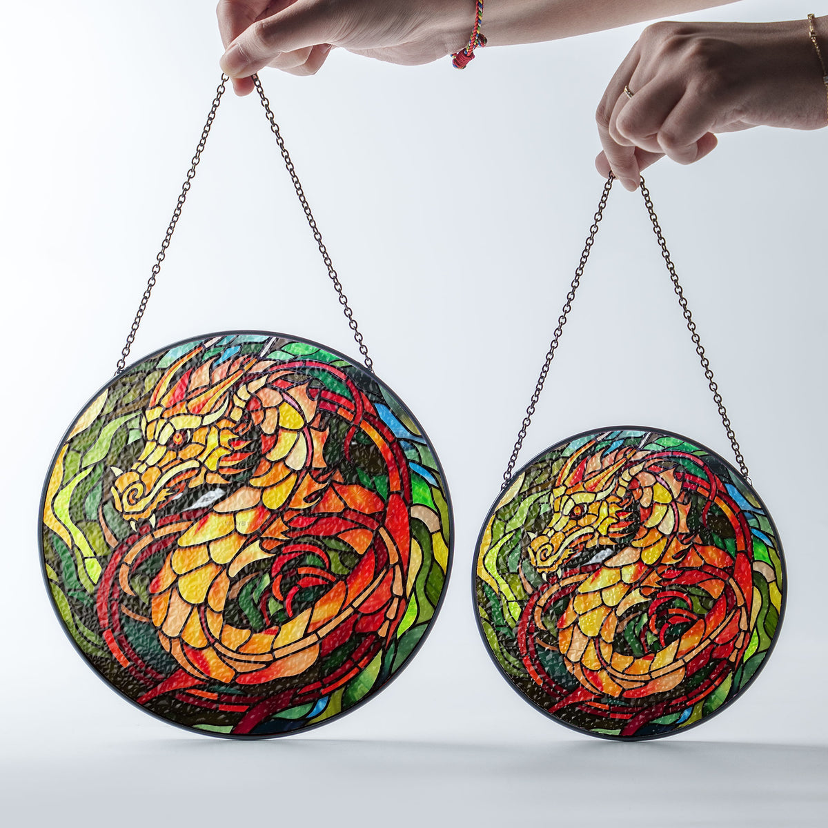 Solarflare Serpent Stained Glass Window Hanging Suncatcher