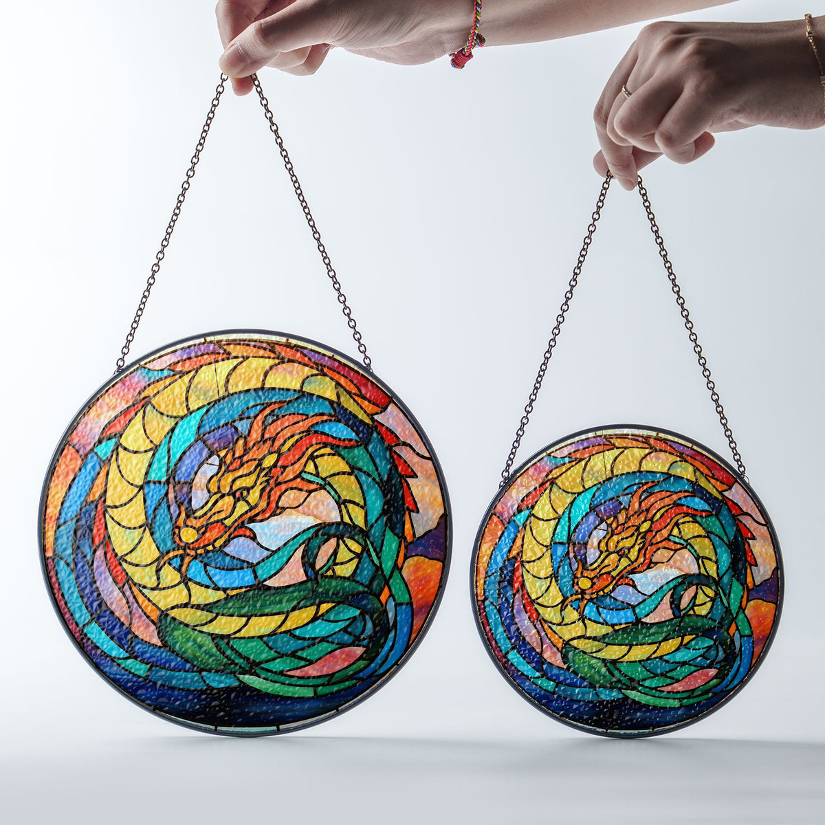 Eclipse Scales Stained Glass Window Hanging Suncatcher