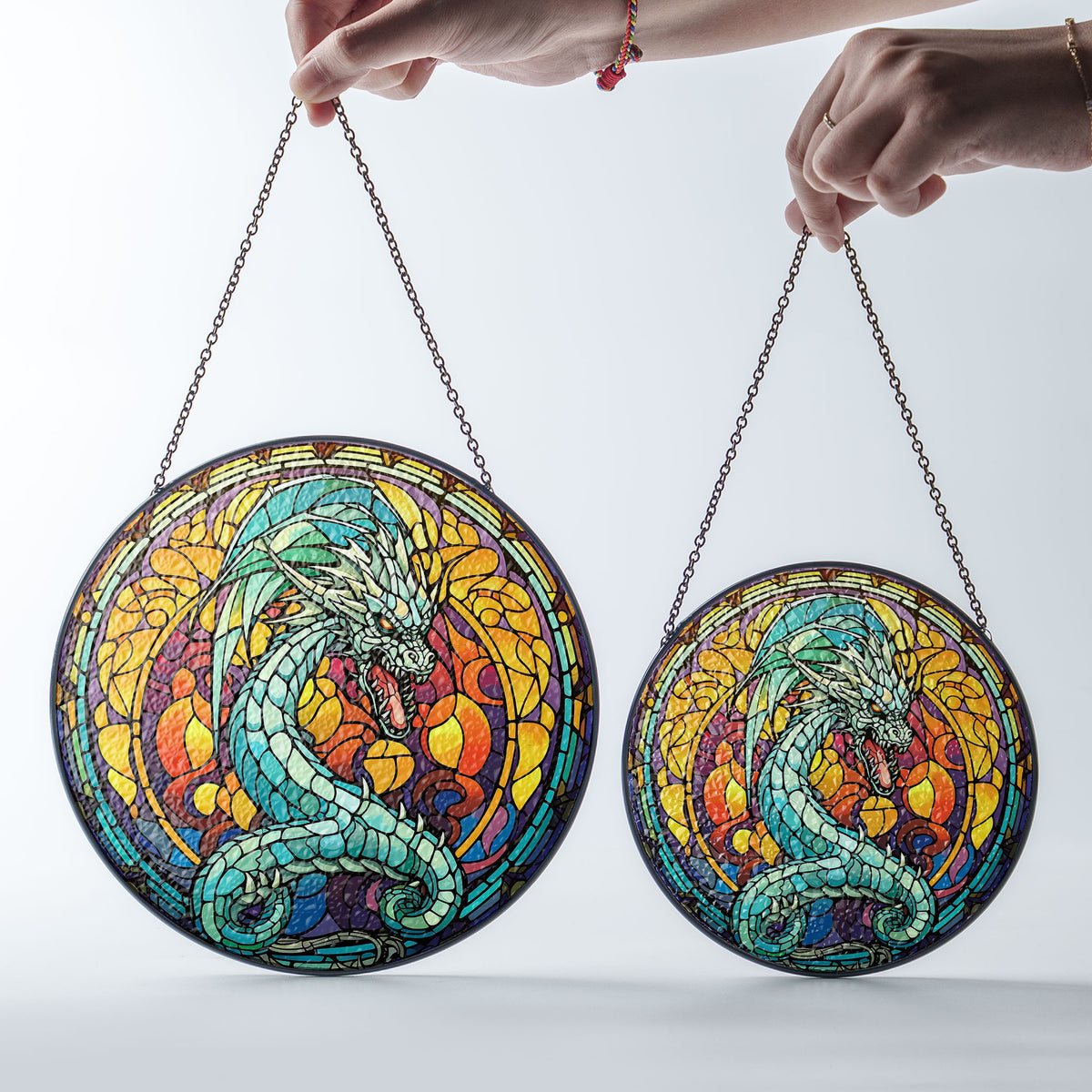 Shadowfang Drake Stained Glass Window Hanging Suncatcher