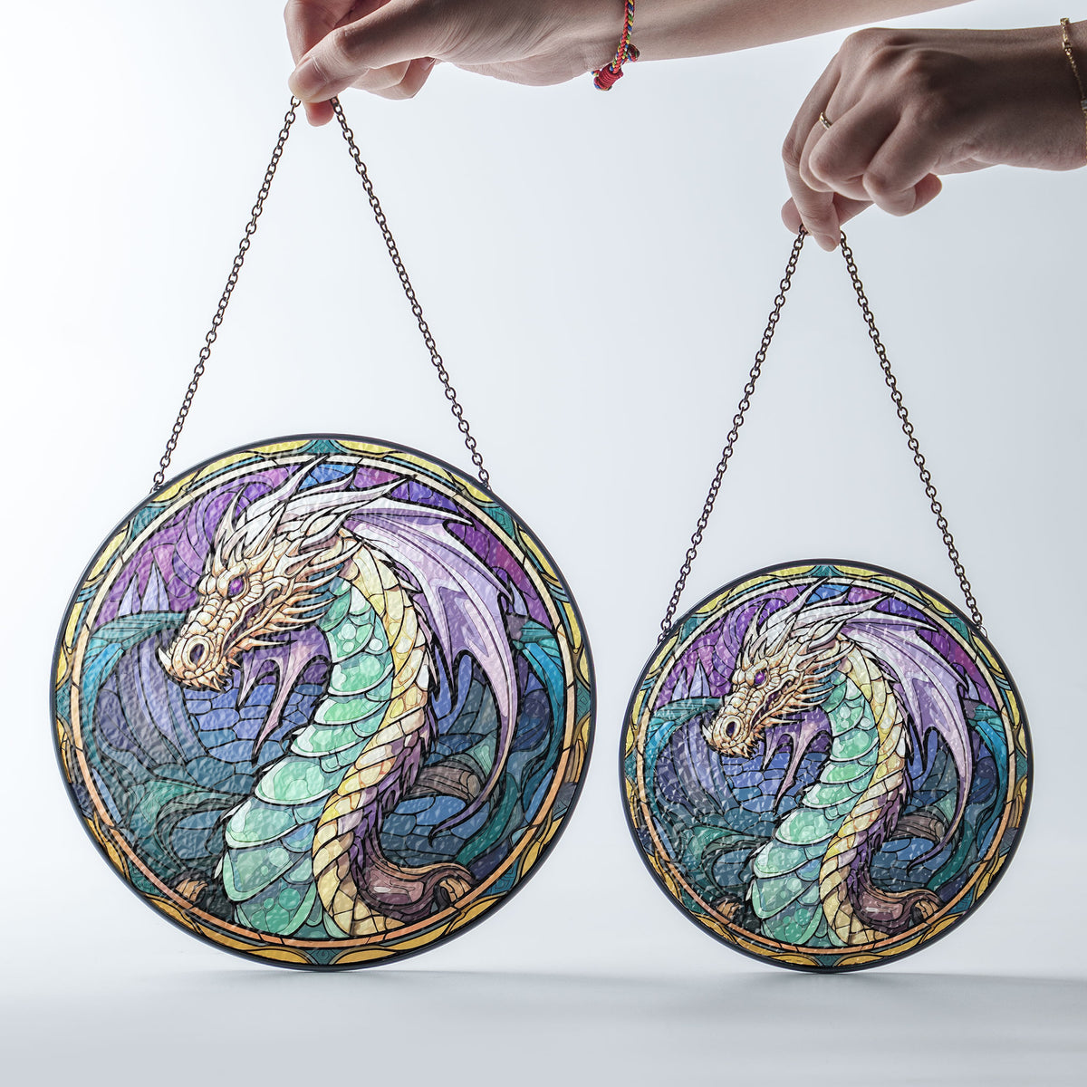 Opal Flamebinder Stained Glass Window Hanging Suncatcher