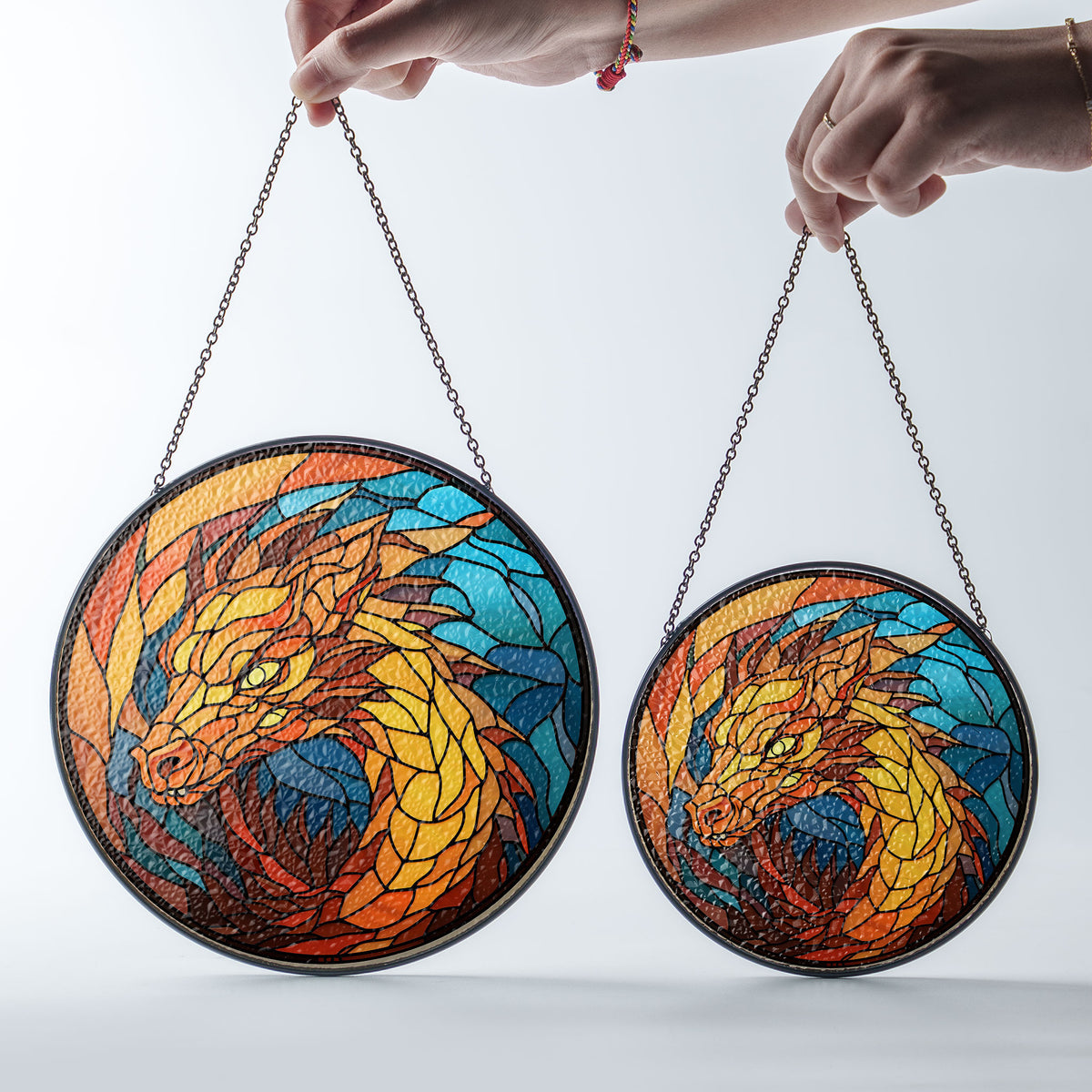 Sapphire Storm Stained Glass Window Hanging Suncatcher