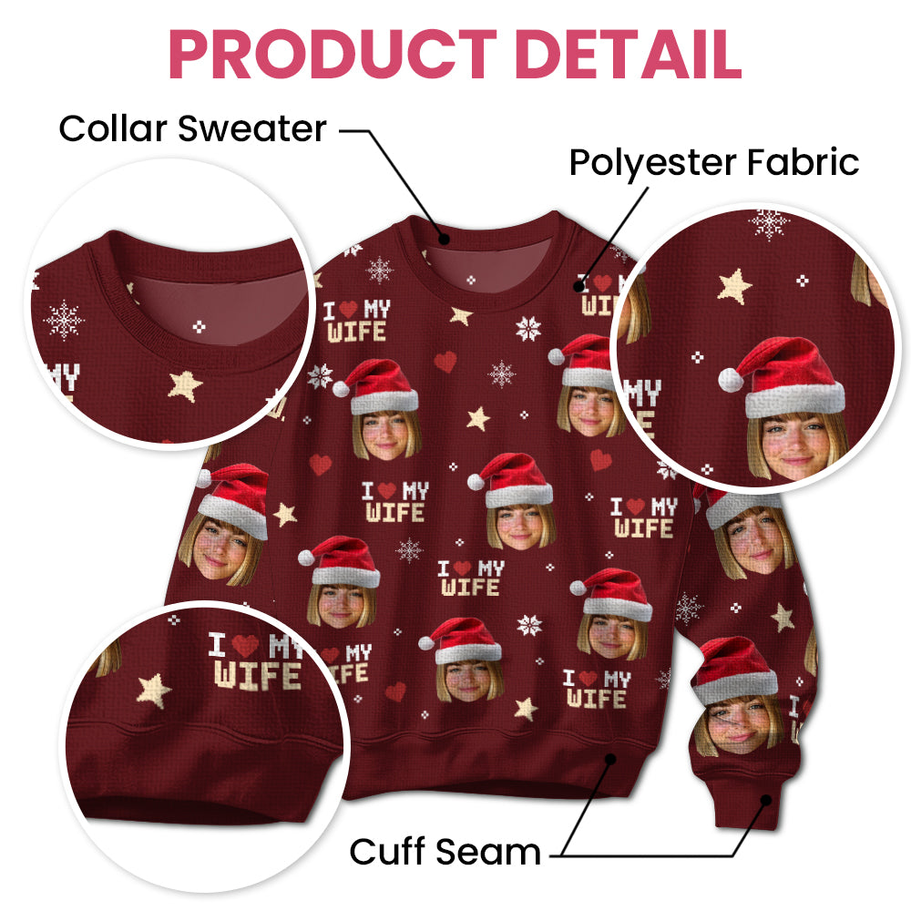 I Love My Wife/ Husband - Personalized Ugly Sweater
