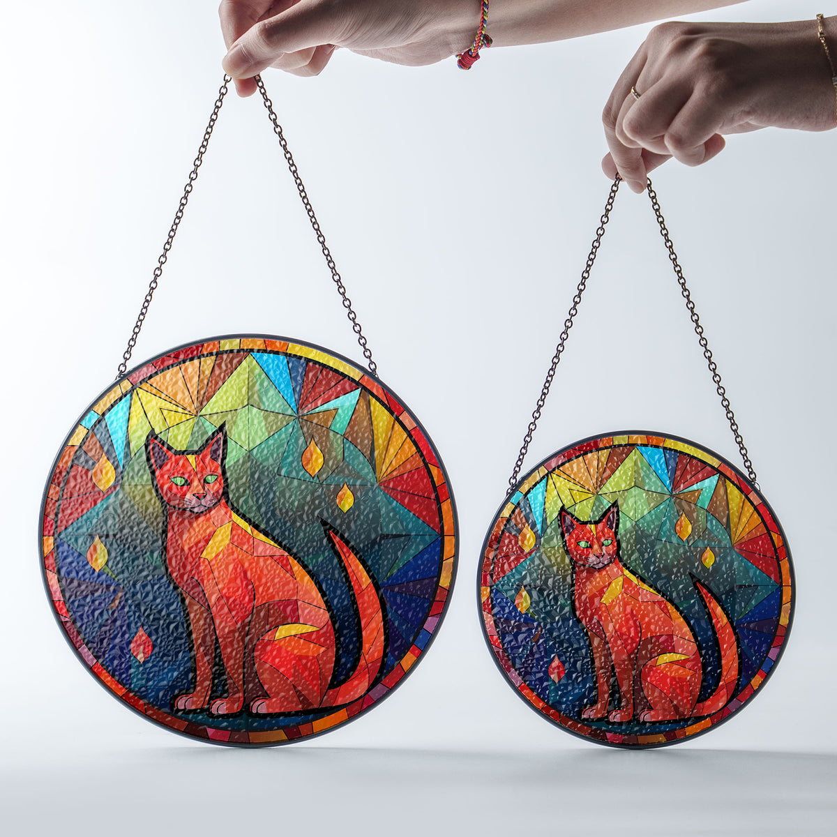 Crimson Prowler Stained Glass Window Hanging Suncatcher