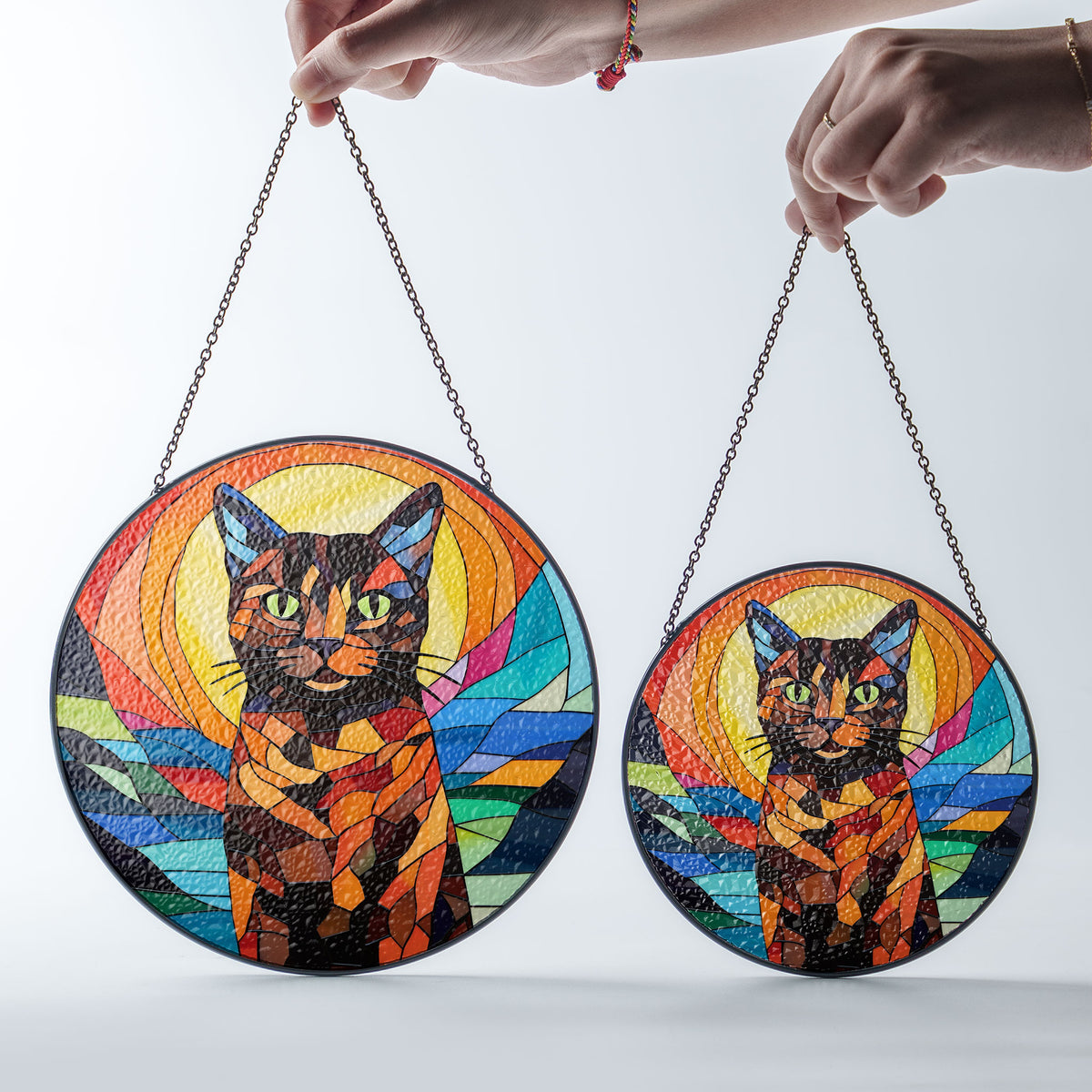 Midnight Observer Stained Glass Window Hanging Suncatcher