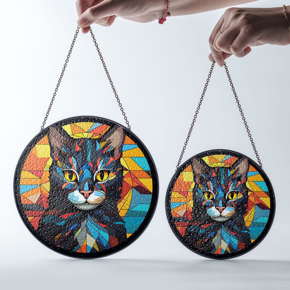 Radiant Paws Stained Glass Window Hanging Suncatcher