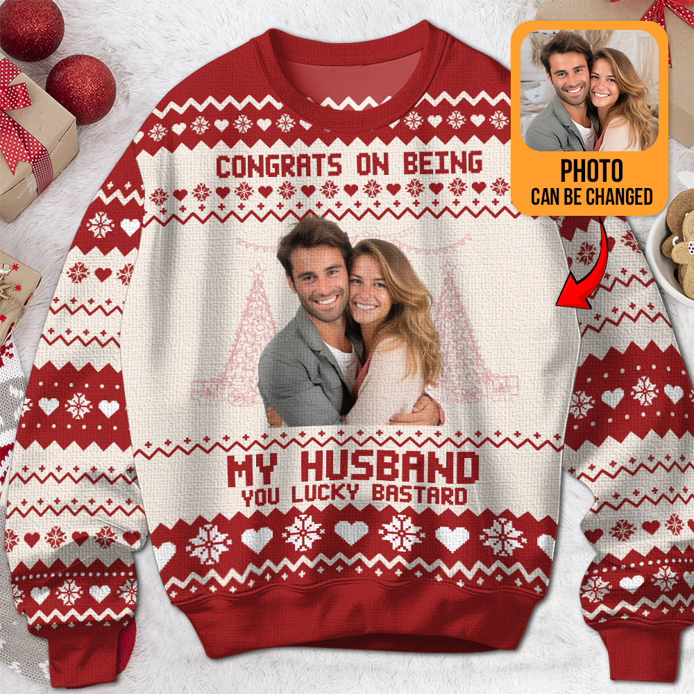 Congrats On Being My Husband - Personalized Ugly Sweater