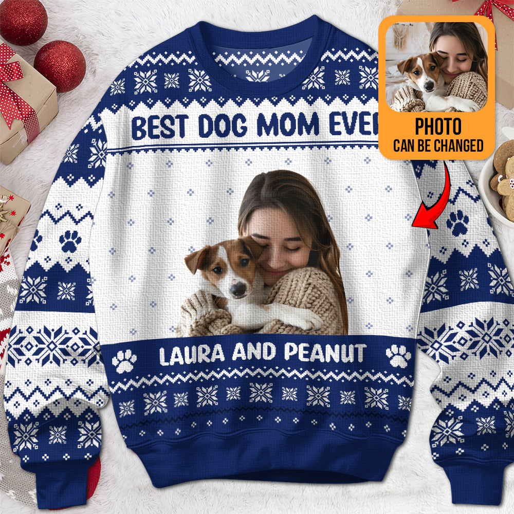 Best Dog Mom - Personalized Ugly Sweater