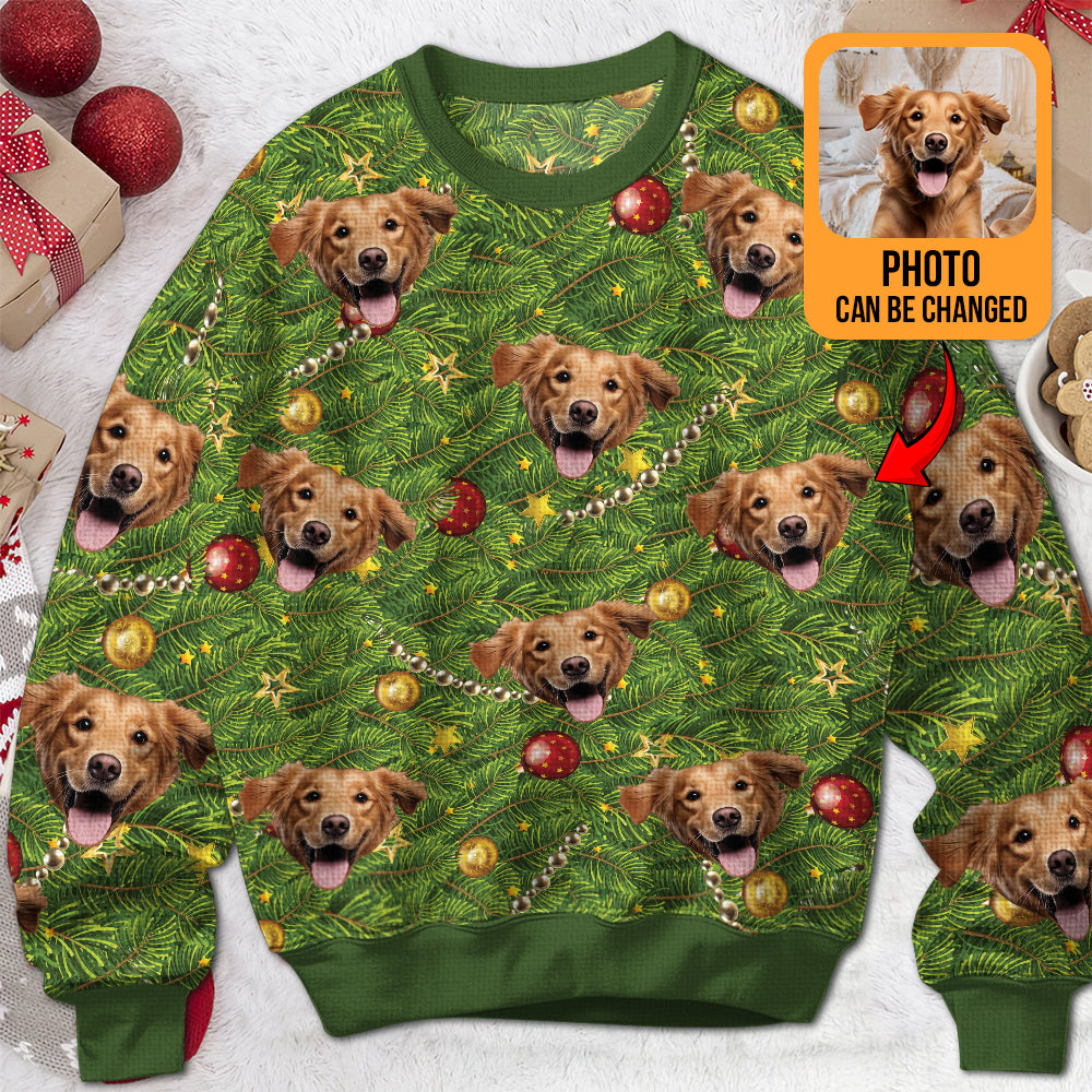 Custom Face Christmas Tree - Personalized Ugly Sweater