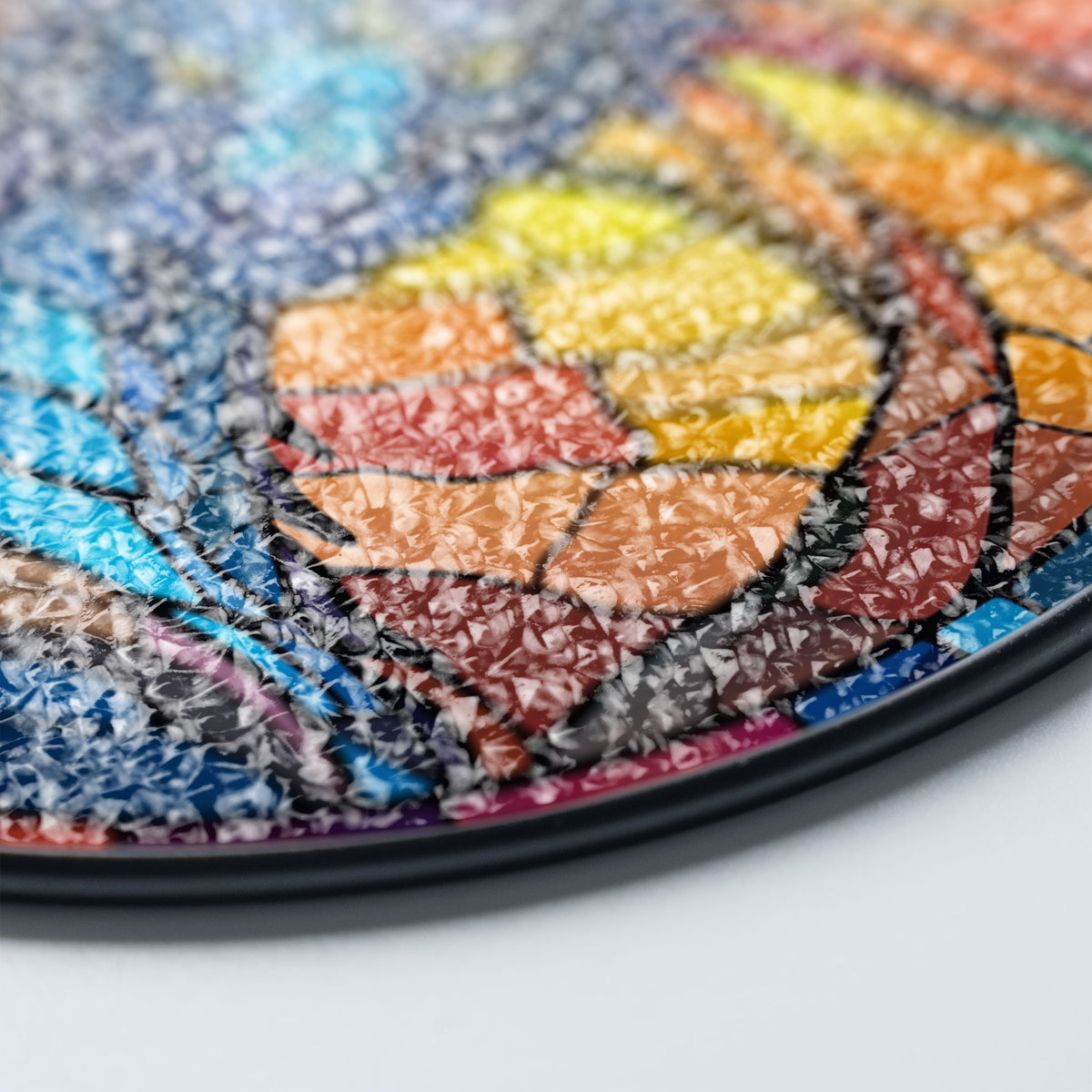 Crimson Inferno Stained Glass Window Hanging Suncatcher