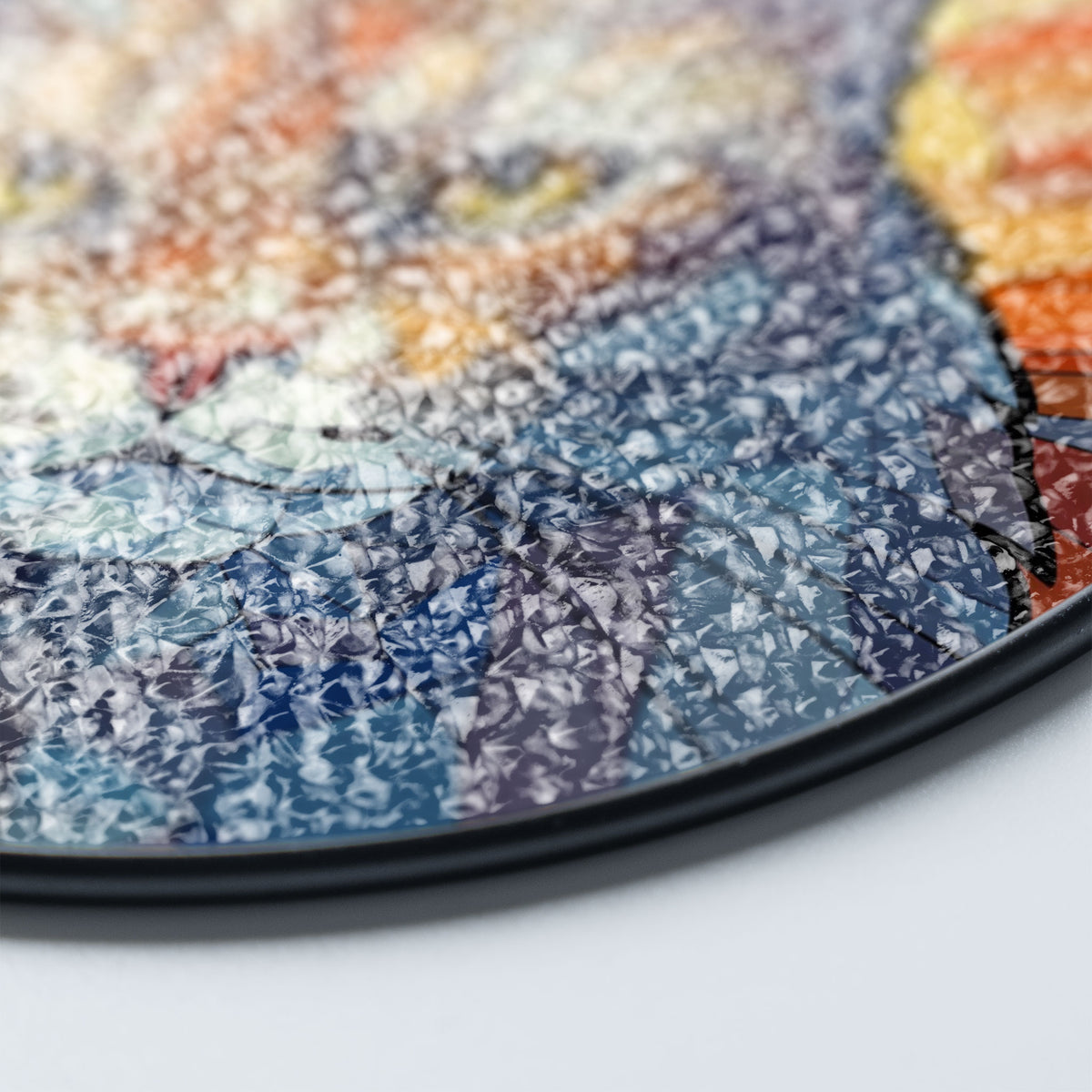 Golden Eyes of Dawn Stained Glass Window Hanging Suncatcher