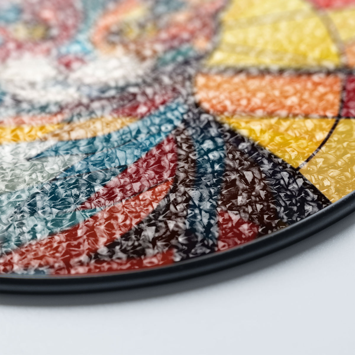 Flame-Touched Feline Stained Glass Window Hanging Suncatcher