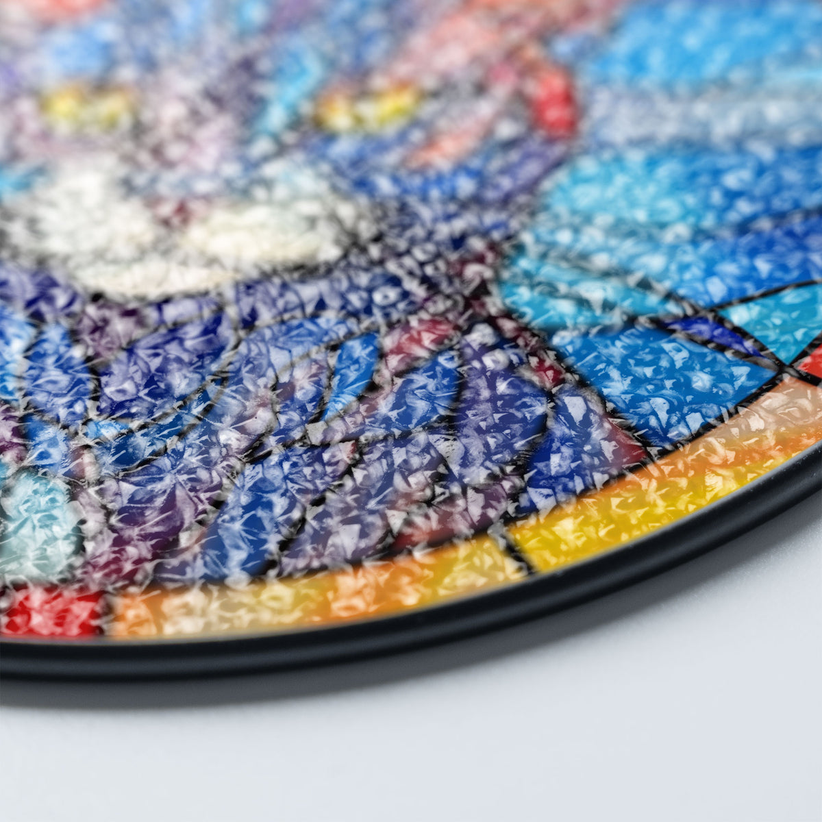 Obsidian Guardian Stained Glass Window Hanging Suncatcher